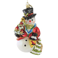 (51965) Huras Family Birds Best Friend Snowman, 6.75 Inch, Ornament Cardinal Birdhouse S693