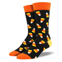 (52034) Novelty Socks Candy Corn, 14.00 Inch, Halloween Sock Treats Wnc1868blk