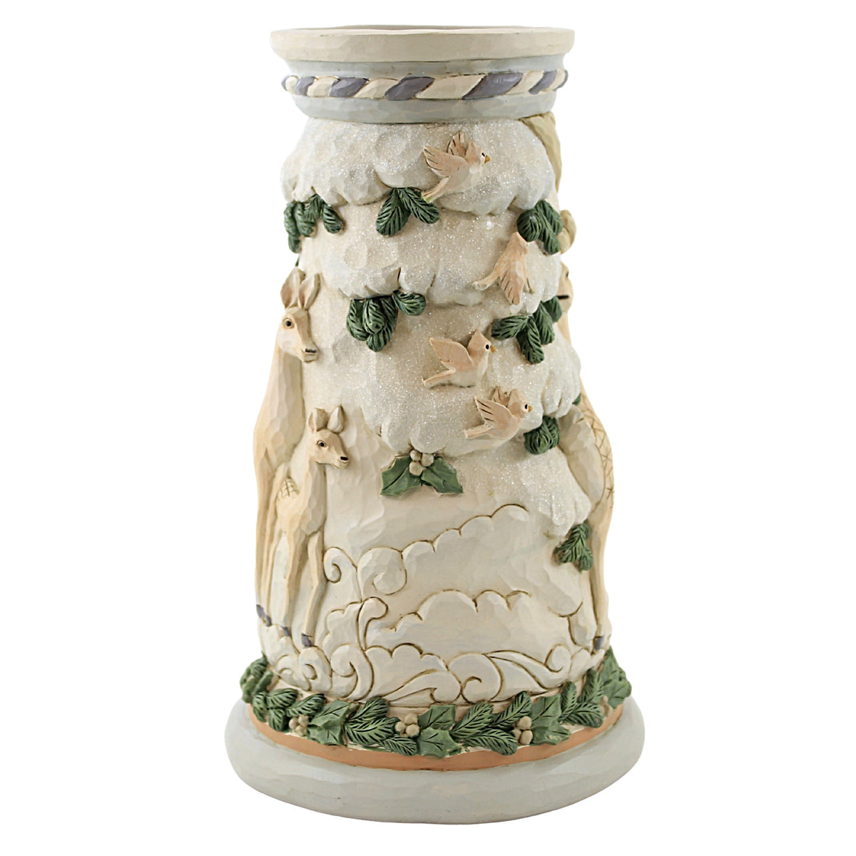 Jim Shore Woodland Pillar Candle Holder - - SBKGifts.com