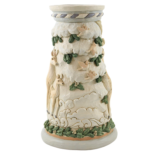 Jim Shore Woodland Pillar Candle Holder - - SBKGifts.com