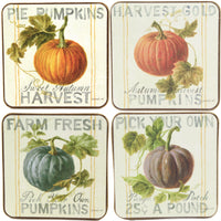 (52072) Tabletop Pumpkin Patch Coasters, 4.00 Inch, Halloween Drink Harvest C46016020