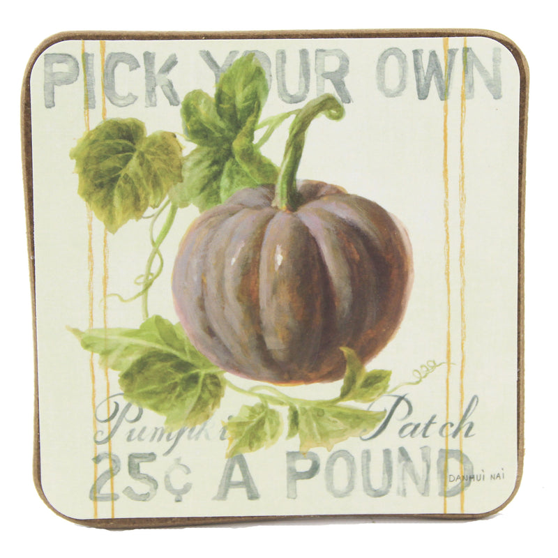 (52072) Tabletop Pumpkin Patch Coasters, 4.00 Inch, Halloween Drink Harvest C46016020