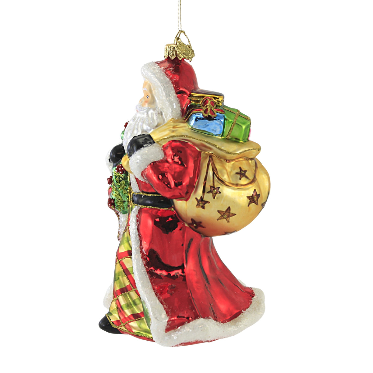 Huras Family Santa W/  Poinsettia Wreath - - SBKGifts.com