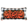 (52123) C & F Jack-O-Lantern Bolster Pillow, 9.50 Inch, Buffalo Plaid Halloween 860322477B