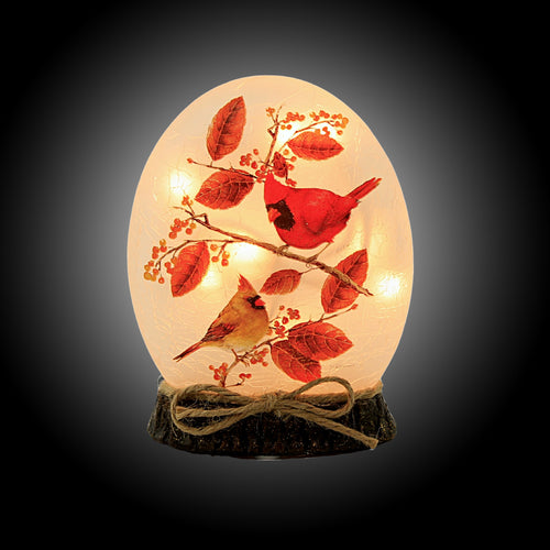 Stony Creek Cardinal W/ Aspen Lit Orb Base - - SBKGifts.com