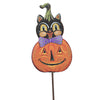 (52160) Halloween Vintage Cat In Pumpkin, 26.00 Inch, Retro Garden Stake F21027