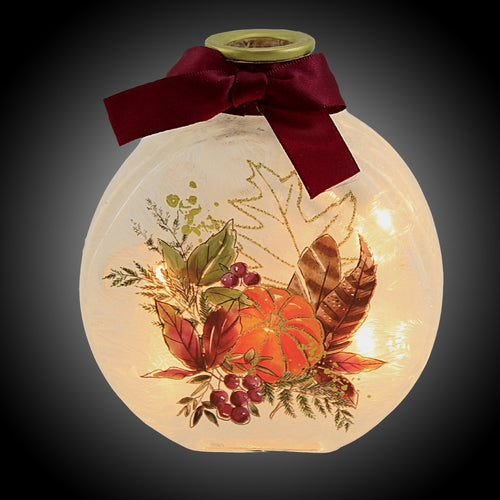 Stony Creek Fall Foliage Rounf Jar W/ Rope - - SBKGifts.com