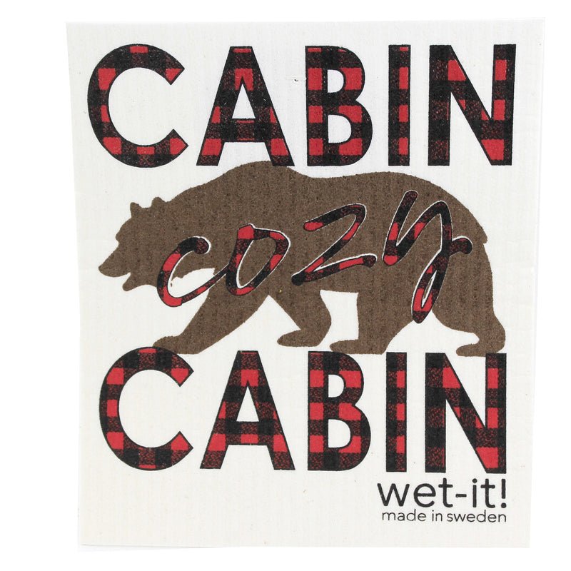 Swedish Dish Cloth Woods And Cozy Cabin Wet-It Set - - SBKGifts.com