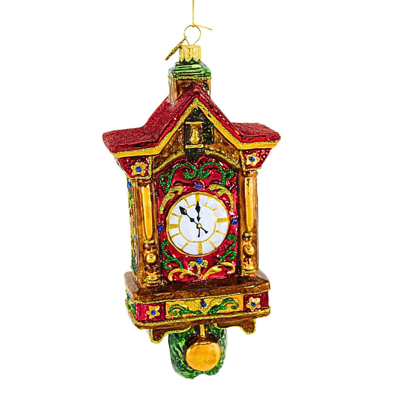 7.50 Inch Christmas Cuckoo Clock Ornament Time Antique S861c (52220)