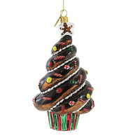 (52225) Huras Family Chocolate Christmas Tree, 6.00 Inch, Ornament Sweets Pastry Cake S641