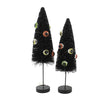 (52249) Halloween Eerie Eyeball Bottle Brush Tree, 11.00 Inch, Set Of 2 Glittered Lc0724