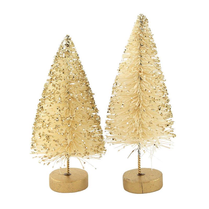 (52251) Bethany Lowe Mini Bottle Brush Tree Set, 4.50 Inch, Glittered Lc0717