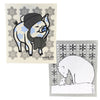 (52269) Swedish Dish Cloth Winter Pig & Cuddly Polar Bear, 7.75 Inch, Snowflakes Friends W422*W1045