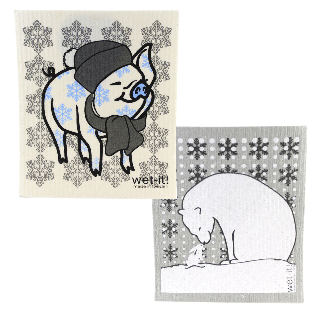 Polar Bear Swedish Dish Cloth Set