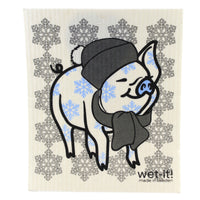 Swedish Dish Cloth Winter Pig & Cuddly Polar Bear - - SBKGifts.com