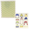 (52278) Swedish Dish Cloth Green Dots & Toboggans, 7.75 Inch, Eco Friendly W603*W1032