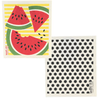 (52282) Swedish Dish Cloth Watermelon Slice & Black Dots, 7.75 Inch, Eco Friendly W310*W606