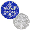 (52294) Swedish Dish Cloth Gray And Blue Snowflakes Round, 9.25 Inch, Eco Friendly Wr1019*Wr1021