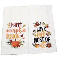 (52330) Fall Pumpkin Season  Love Fall Towel, 27.00 Inch, Flour Sack Towels C86171639-41