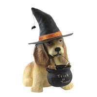 (52331) Halloween Trick Or Treat Dog, 14.00 Inch, Witches Hat Brew Pot Tj0198