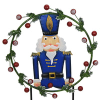 (52332) Christmas Soldier In Wreath, 29.00 Inch, Berries Yard Decor 31824033