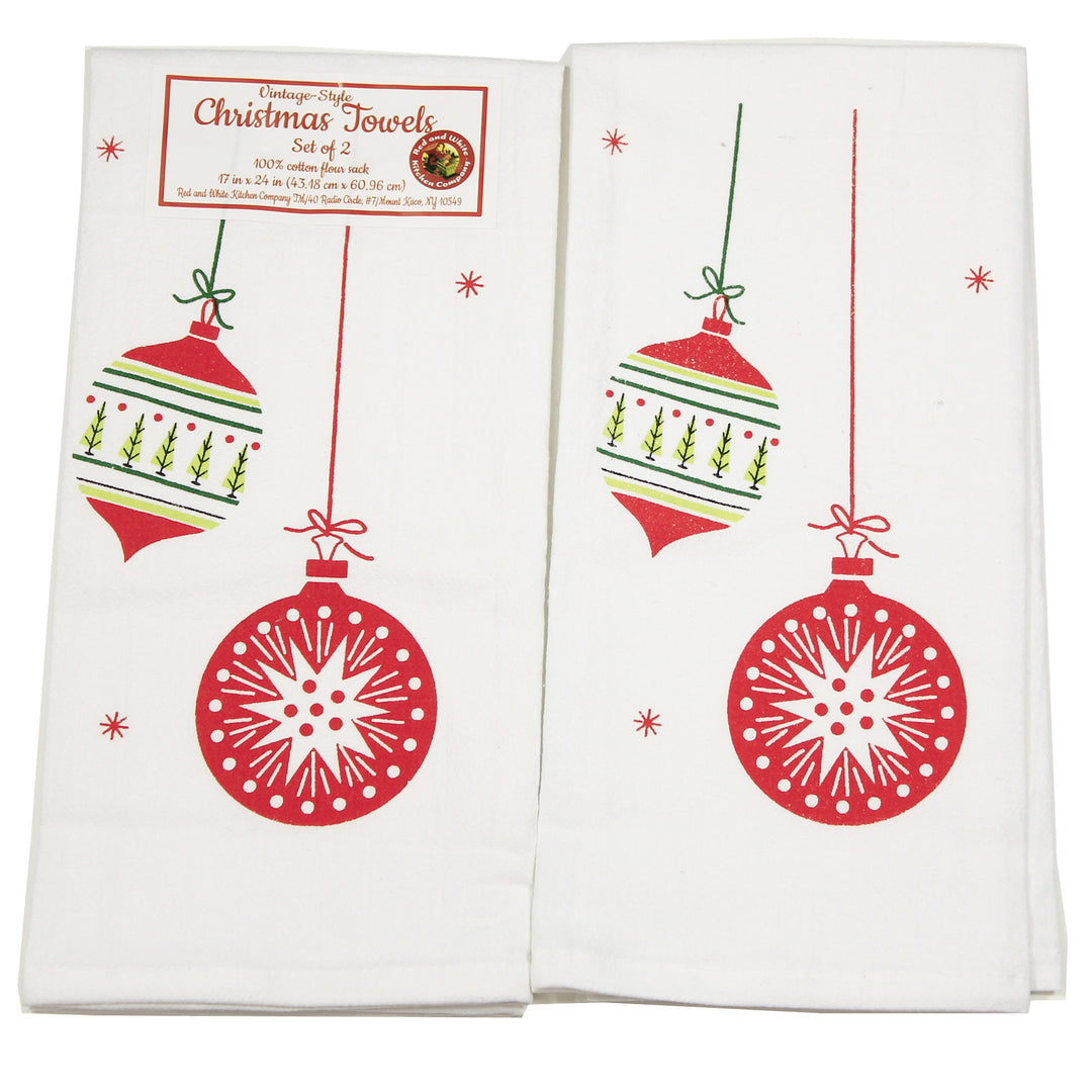 Decorative Towel Santa Kitchen Towels Set/2 Cotton Snowy Print