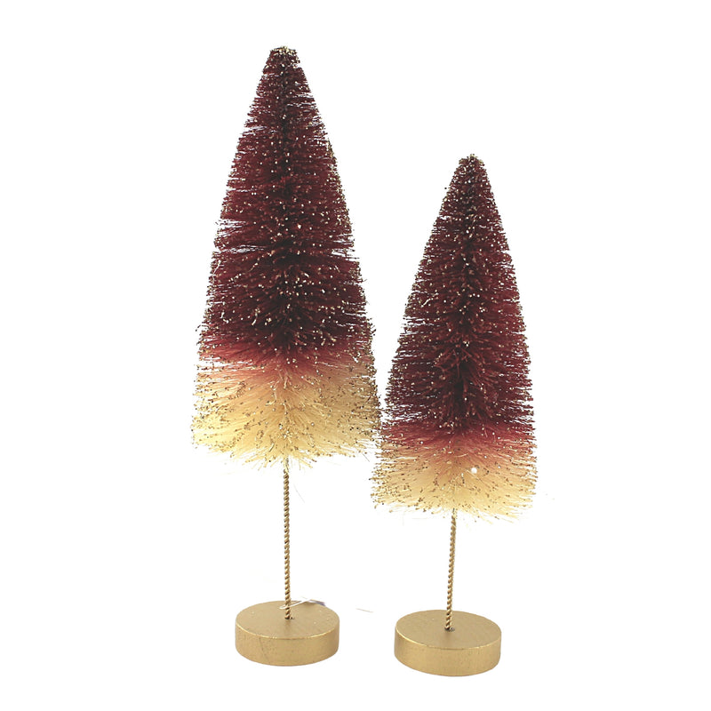 Christmas Red/Green Bottle Brush Trees - - SBKGifts.com