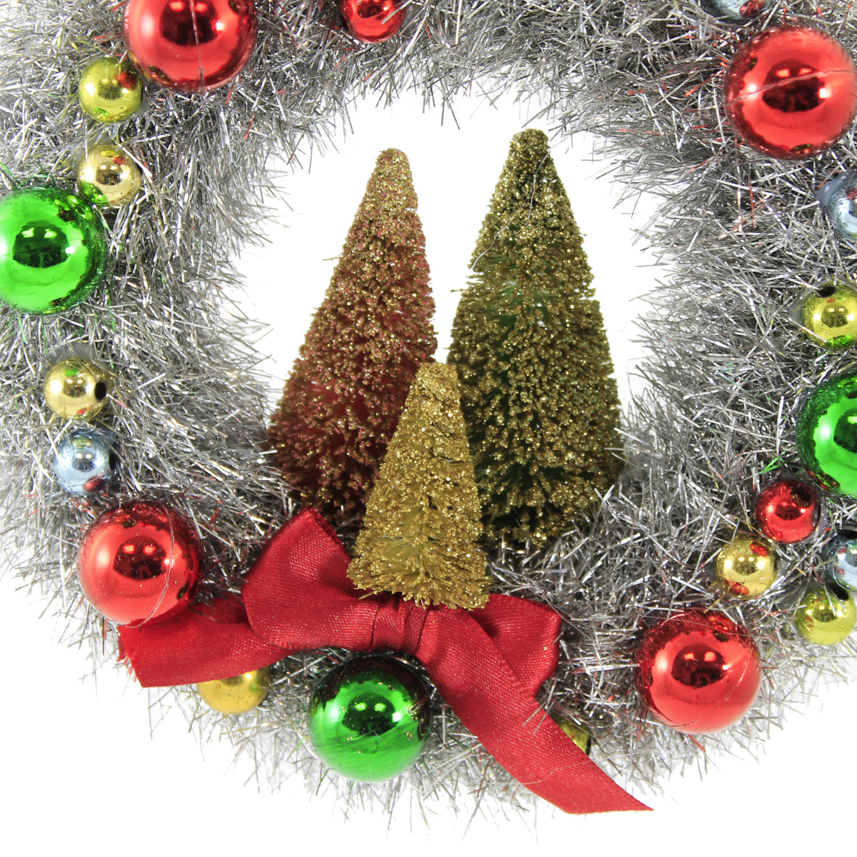 Holiday Ornament Merry & Bright Tinsel Wreath - - SBKGifts.com