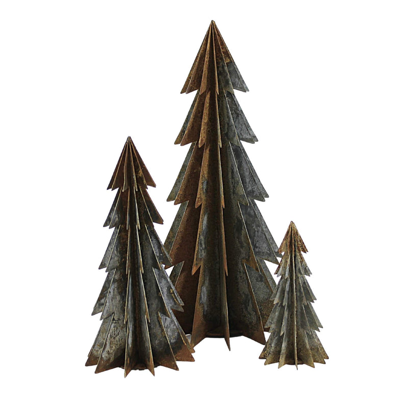 (52435) Christmas Segmented Tree-Zinc, 12.00 Inch, Metal Chrsitmas Rustic Cd1603z