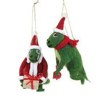 (52441) Holiday Ornament Xmas Rexs, 5.25 Inch, Dinosaur Ornament Fabric Wo2854