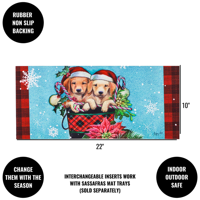 Evergreen Christmas Puppy Bucket Mat - - SBKGifts.com