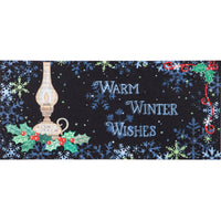 (52496) Evergreen Warm Winter Wishes Mat, 0.25 Inch, Sassafras Oil Lamp Winter Holly 431884