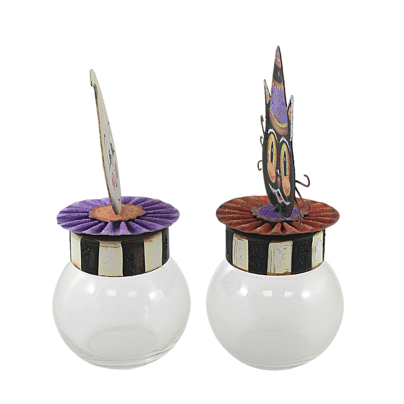 Halloween Vintage Cat & Ghost Bubble Jars - - SBKGifts.com