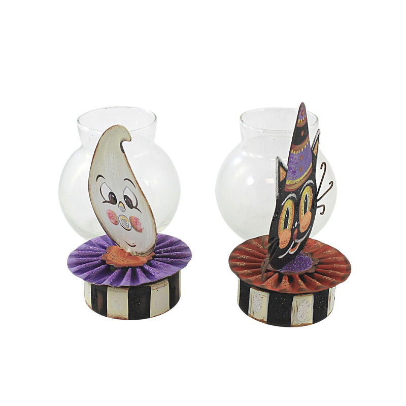 Halloween Vintage Cat & Ghost Bubble Jars - - SBKGifts.com