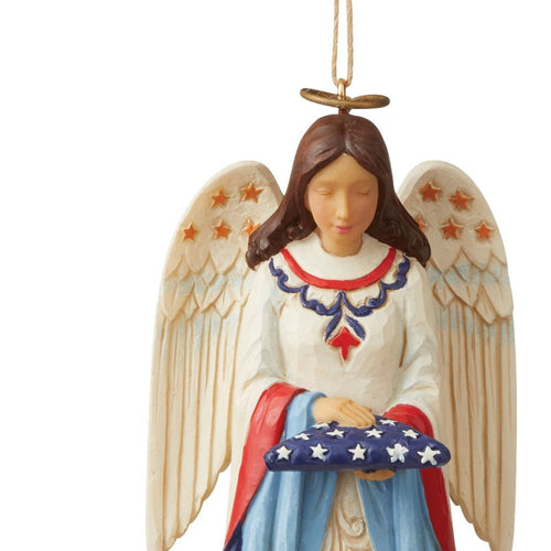 Jim Shore Angel Holding Folded Flag - - SBKGifts.com