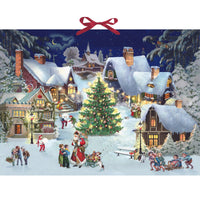 (52609) Christmas Village On The Hill, 15.00 Inch, Advent Calendar Tradition 72258