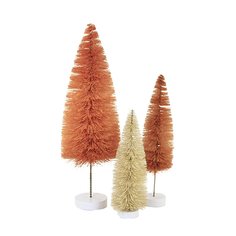 (52628) Christmas Rainbow Tree Pink Set / 6, 16.00 Inch, Putz  Village  Bottle Brush Ms427p