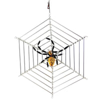 (52710) Santa Land Halloween Spider Web, 8.00 Inch, Ornament Beaded Czech Luck 21R1000