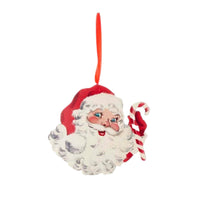 (52788) Kurt S. Adler Retro Wooden Santa Head, 5.00 Inch, Vintage Look G0234