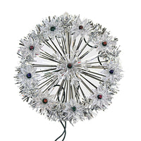 (52830) Tree Topper Finial Tinsel Snowflake Tree Topper, 5.50 Inch, Electric Finial Ul0161m