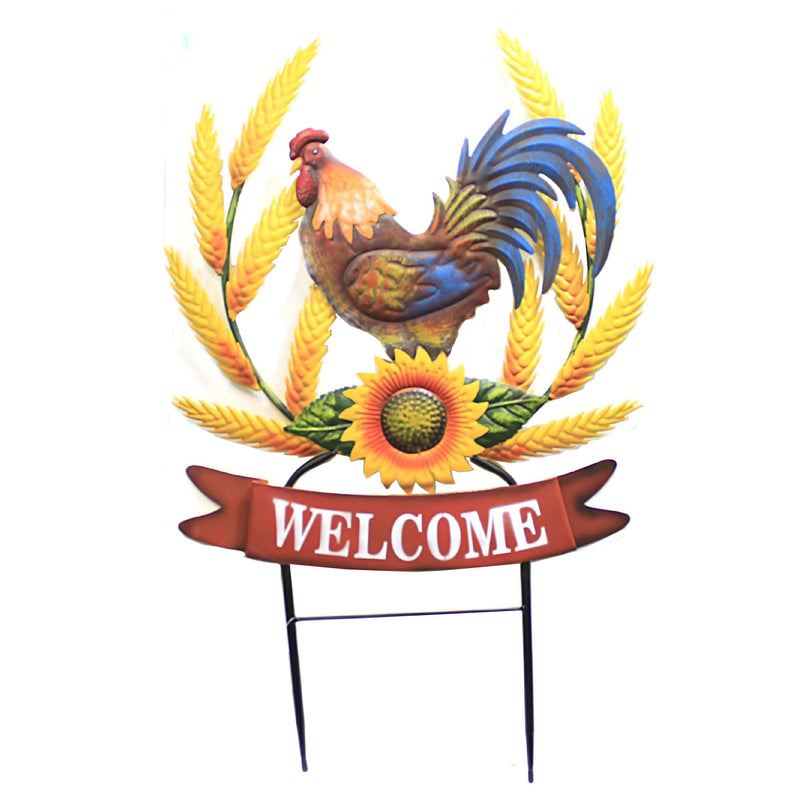 Home & Garden Metal Welcome Rooster - - SBKGifts.com