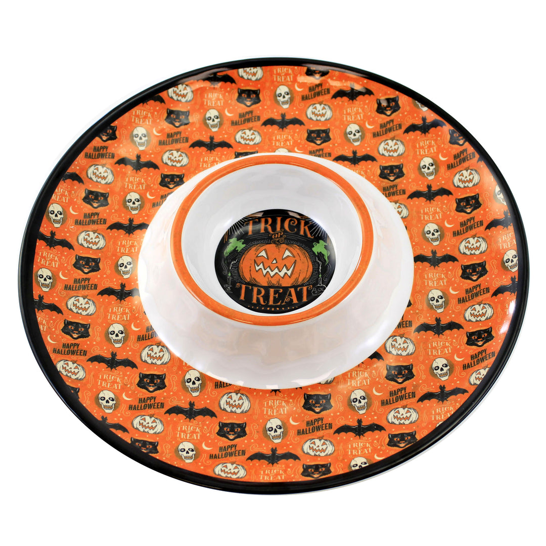 Tabletop Scaredy Cat Dessert Plates Ceramic Halloween Dishes Platter 37230  Cat 