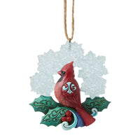 (53209) Jim Shore Cardinal In Snowflake Wreath, 3.50 Inch, Winter Wonderland 6009490