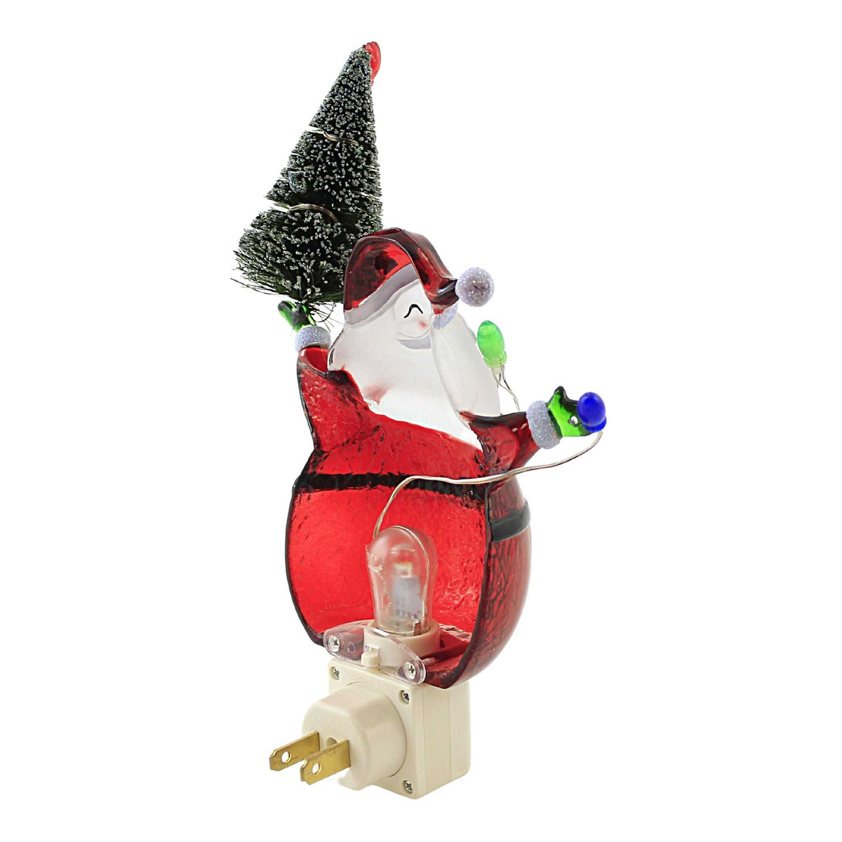 Christmas Santa W/ Xmas Tree Night Light - - SBKGifts.com