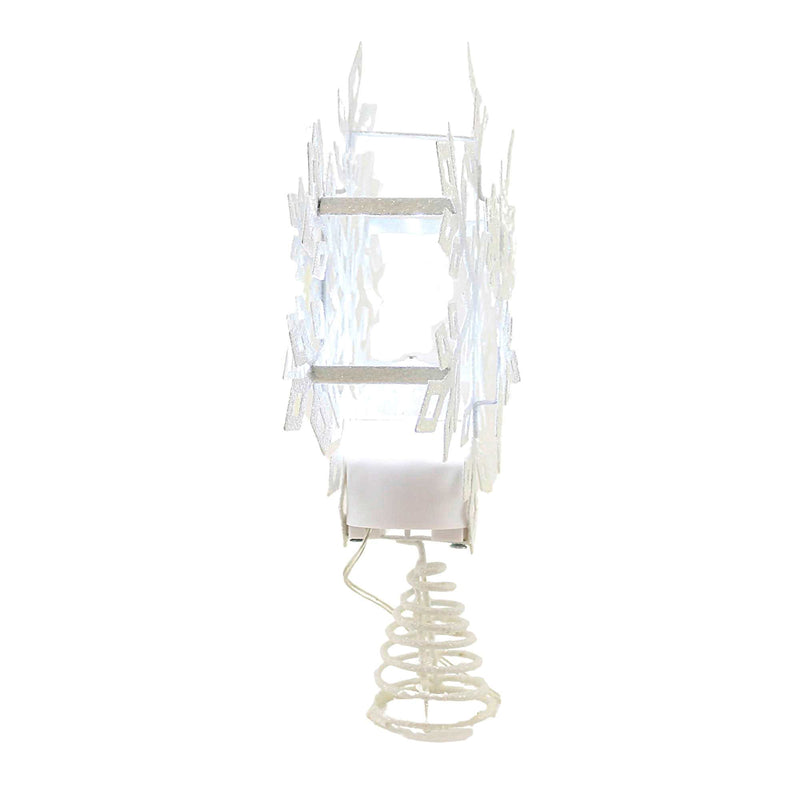 Tree Topper Finial Led White Snowflake Tree Topper - - SBKGifts.com