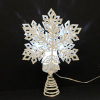 Tree Topper Finial Led White Snowflake Tree Topper - - SBKGifts.com