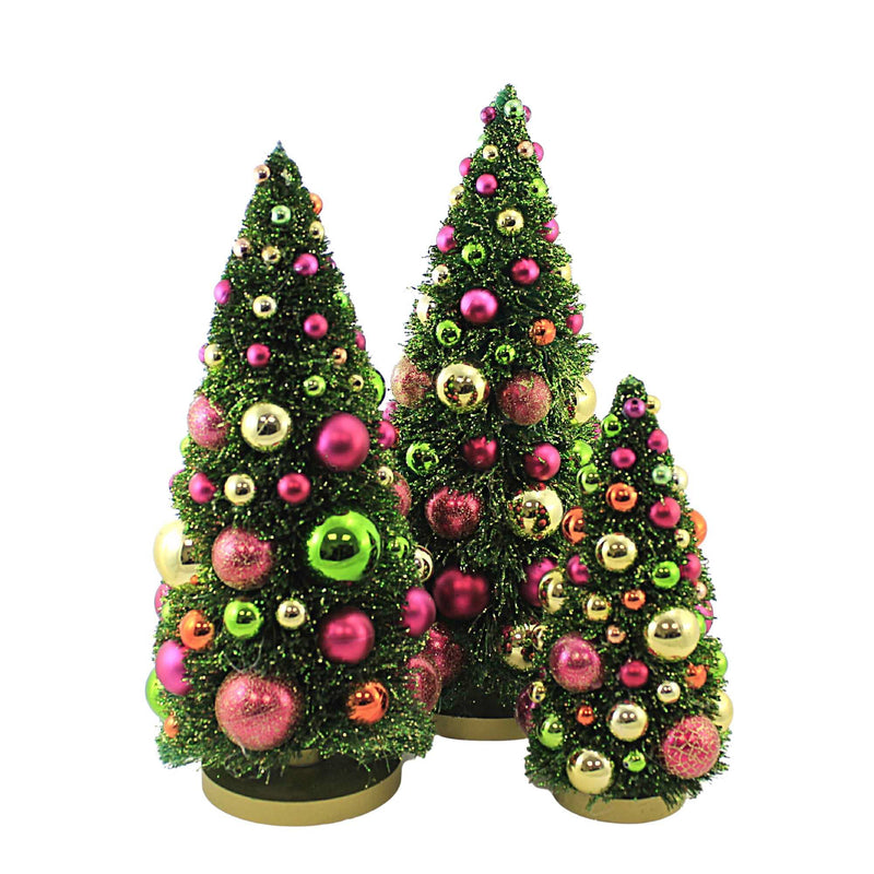 16.50 Inch Spire Tree Set/3 Christmas Ornaments Decorated Ms367 (53320)