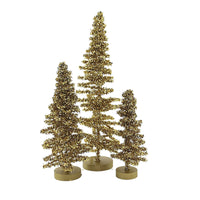 (53331) Cody Foster Tinsel Tree Gold Set/3, 12.00 Inch, Christmas Sparkly Shiney Cd1647g