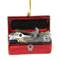 (53409) Holiday Ornament Tool Box, 3.50 Inch, Christmas Carpenter Hammer Go8414