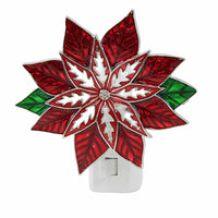 (53455) Ganz Poinsettia Night Light, 4.25 Inch, Electric Flower Christmas Cx175587